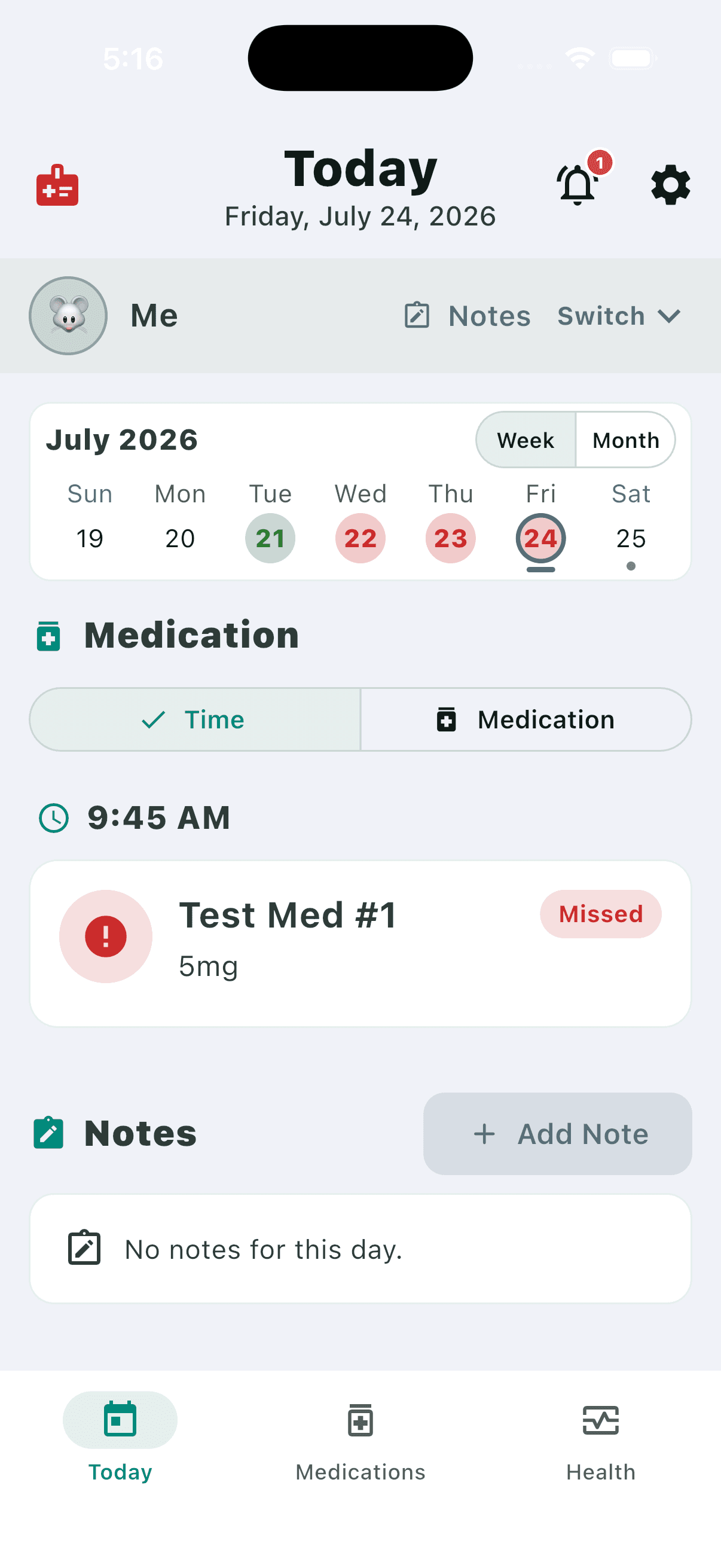 EasyMeds mobile app screen